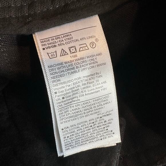 Banana Republic Mya Cotton Linen Cargo Pant Black 4 - Picture 9 of 10